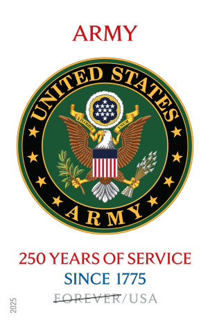 2025 U.S. Army 250th Stamps 100 pcs