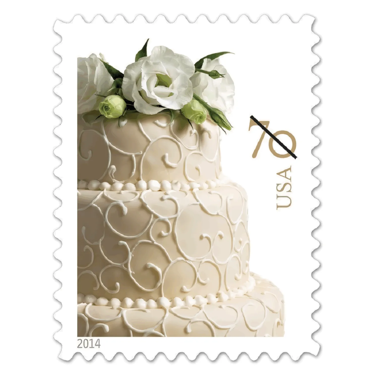 2014 WEDDING CAKE Stamps 100 PCS