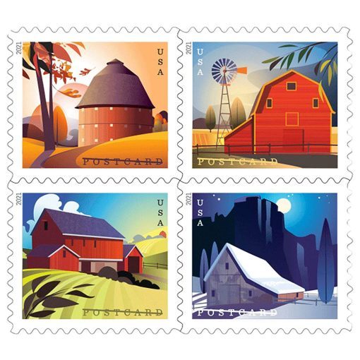 2021 Barn Postcard stamps