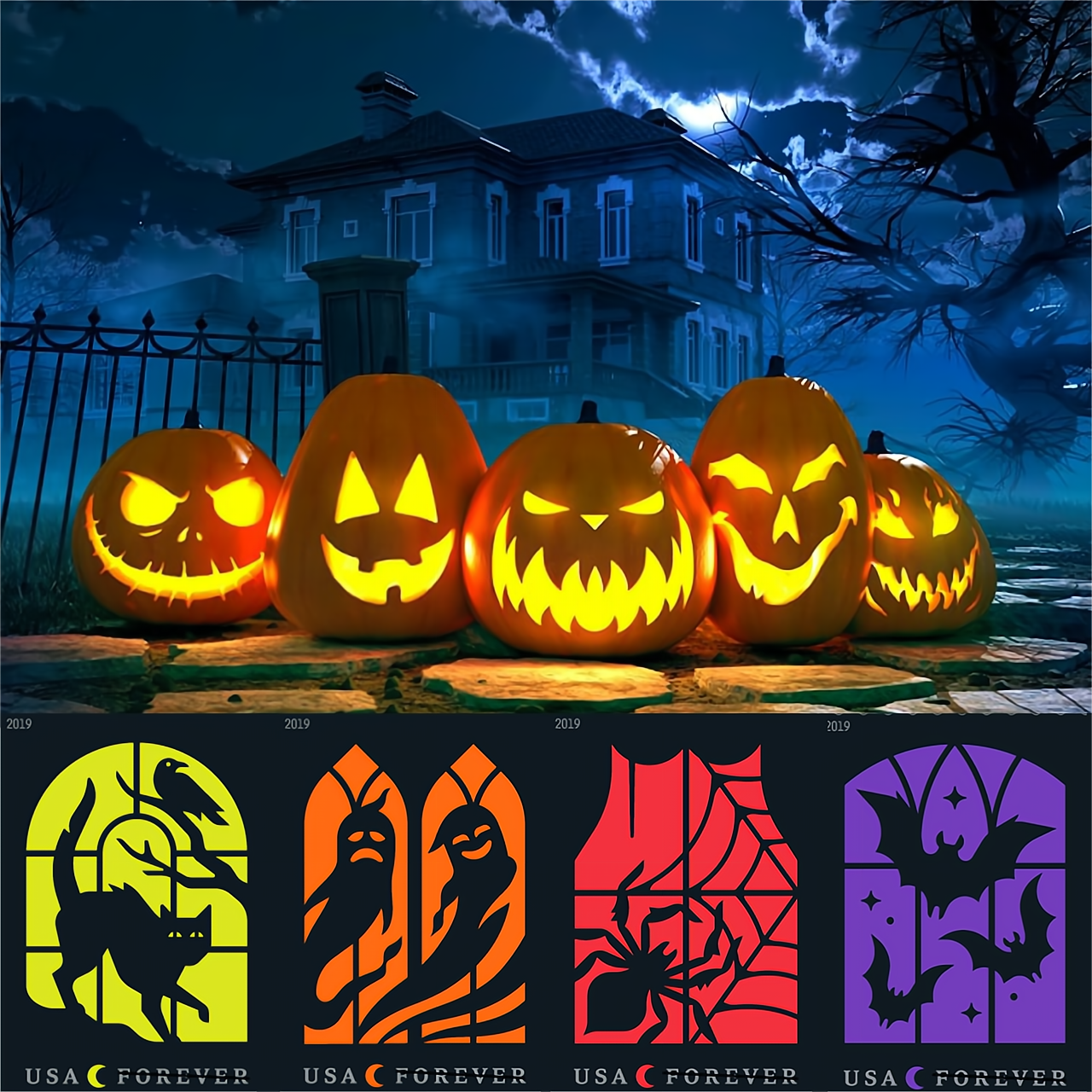 2019 Spooky Silhouettes Stamps